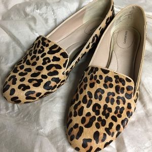 Cheetah print calf hair flats
